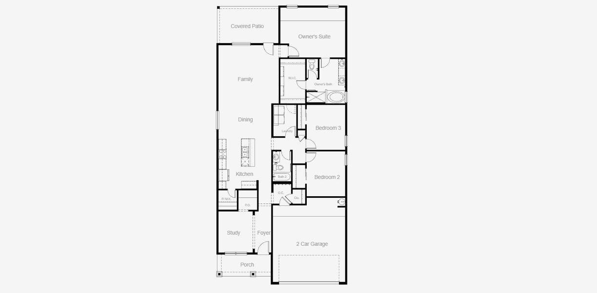 2D floor plan layout for the Ocotillo by View Homes in Desert Breeze, Horizon City, TX (Image 6).