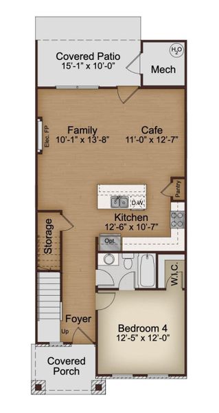 2D floor plan layout for the Meteor by McKinley Homes in Kinsley, Wake Forest, NC (Image 3).