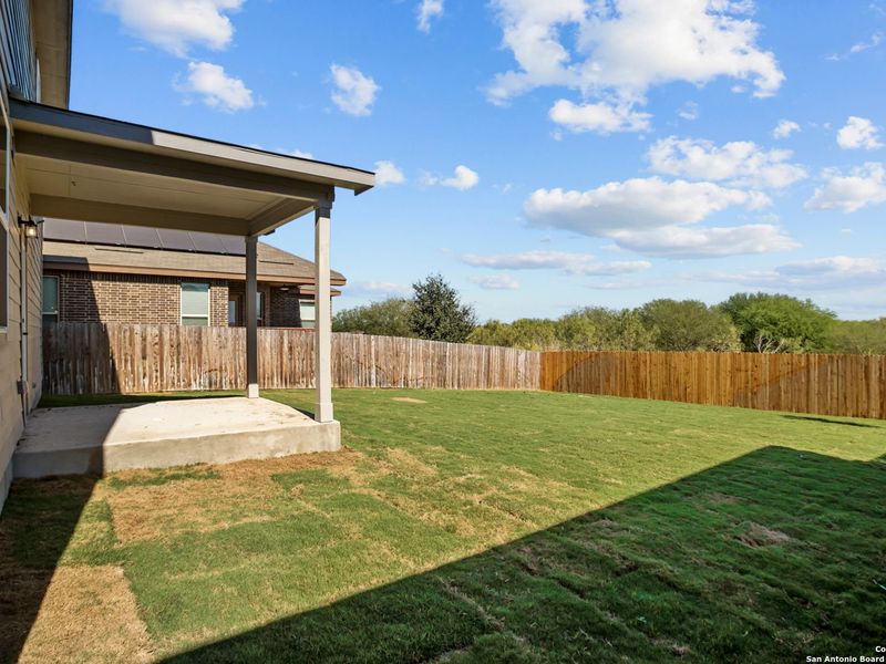 Exterior details and patio area of a home in Horizon Pointe, Converse (Image 3). Exterior details and patio area of a home in Horizon Pointe, Converse (Image 3).