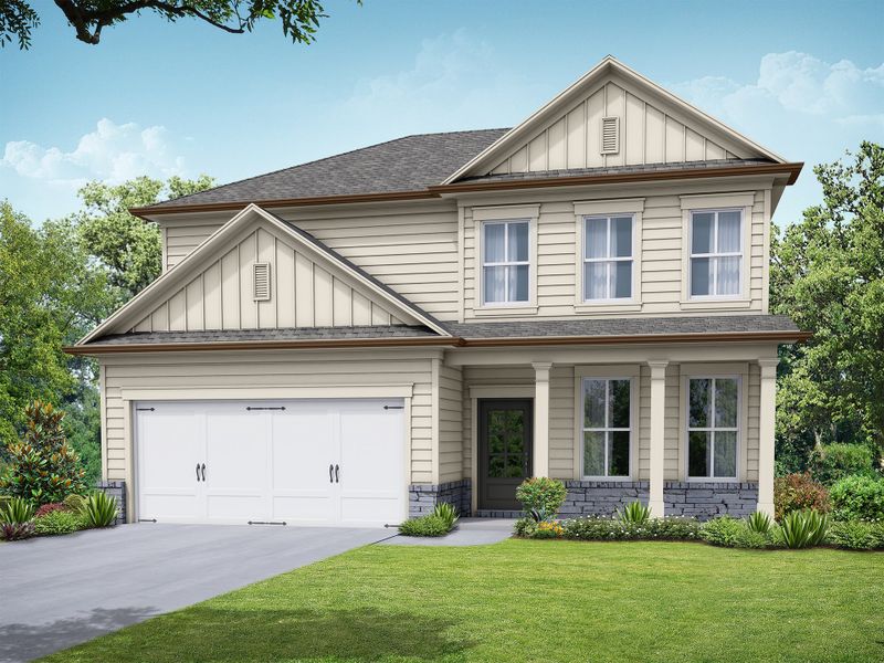 Representative exterior photo of a completed home built from the The Preston by My Home Communities in Ellington Farms, Statham, GA (Image 6).