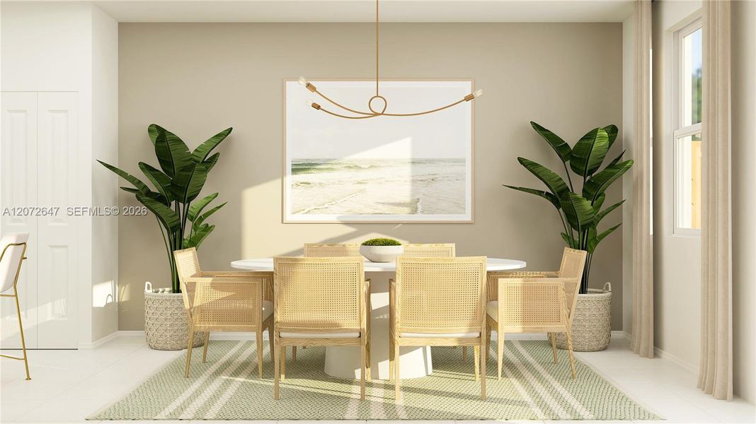Furnished interior view inside a new home in Le Jardine, Florida City (Image 4).