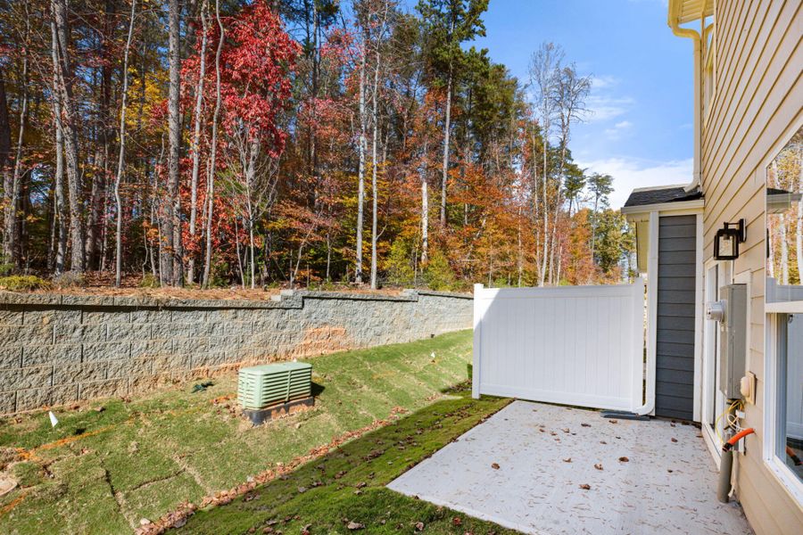Exterior details and patio area of a home in Harbor Crossing, Greensboro (Image 25).