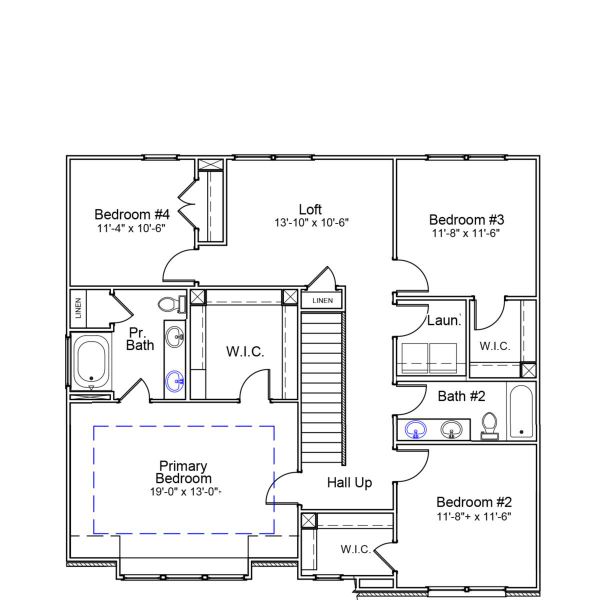 2D floor plan layout of this home in Hendrix Farms, Lexington, SC (Image 3).
