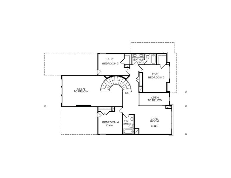2D floor plan layout of this home in Sunterra 50s, Katy, TX (Image 6).