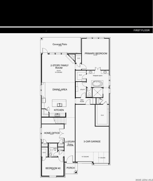 2D floor plan layout of this home in Corley Farms, Boerne, TX (Image 3).