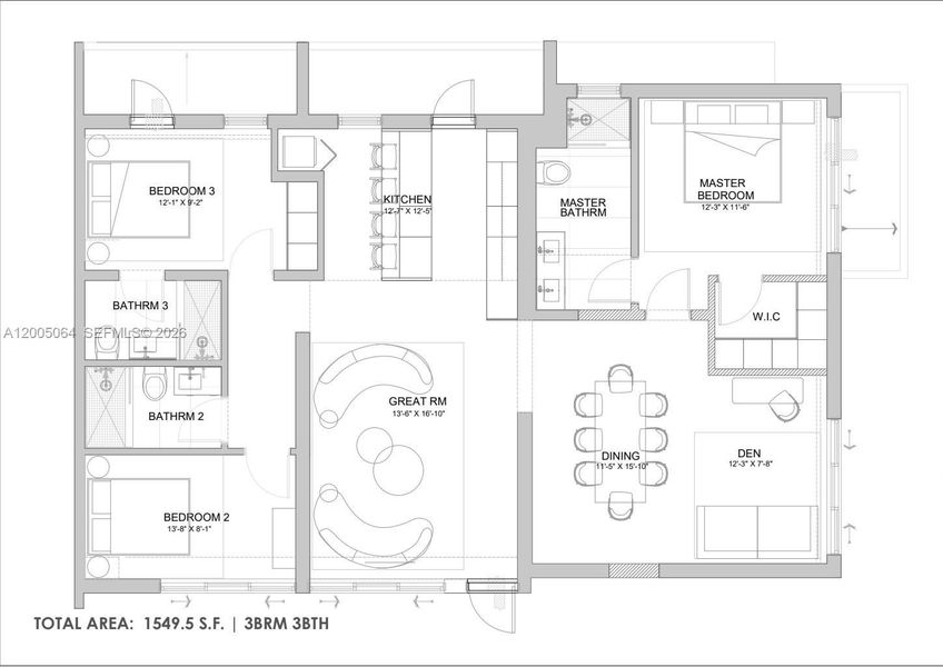 2D floor plan layout of this home in , Miami Beach, FL (Image 3).