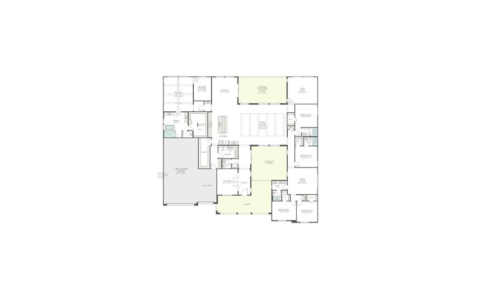 2D floor plan layout for the Calida Plan 9002 by Tri Pointe Homes in Emberly, Gilbert, AZ (Image 5).