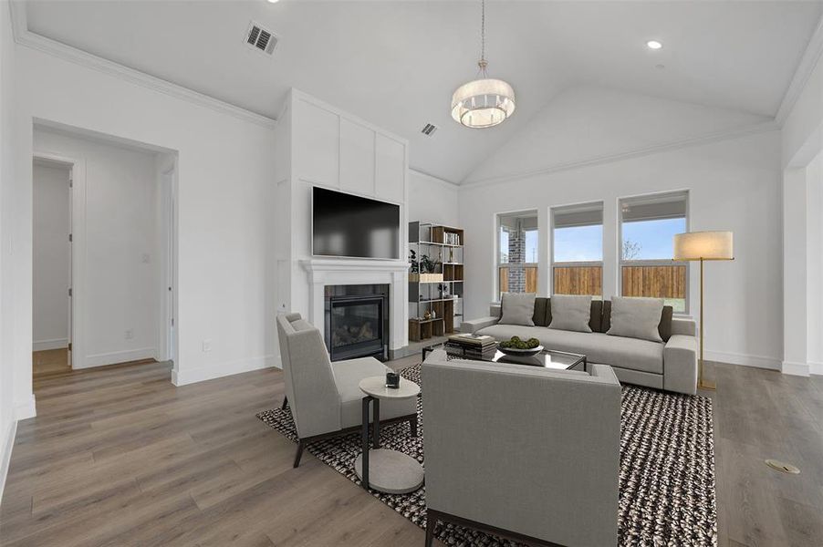 Furnished interior view inside a new home in Kreymer at the Park, Wylie (Image 15).