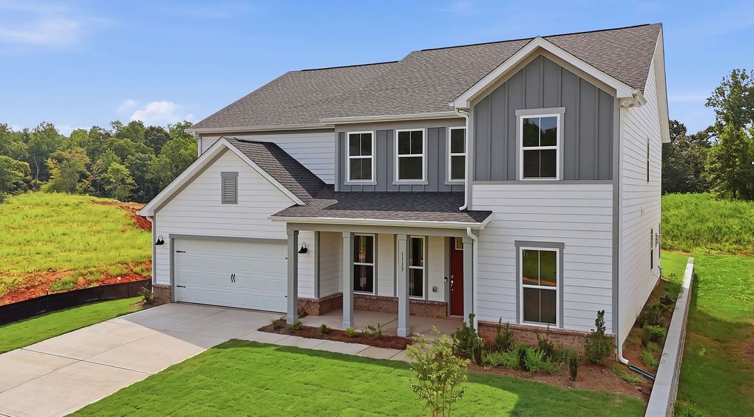 Front exterior of a new home in Sweetwater Hills, Moore, SC, highlighting curb appeal (Image 2).