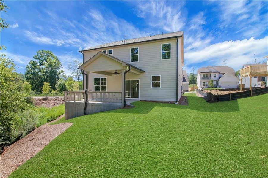 Exterior details and patio area of a home in Marble Tree, Ball Ground (Image 25).