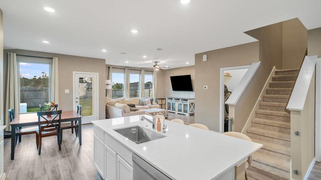 Looking into Family room from the kitchen Looking into Family room from the kitchen