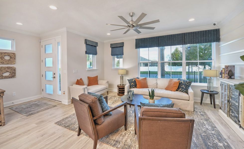 Furnished interior view inside a new home in Nocatee, Ponte Vedra (Image 6). Furnished interior view inside a new home in Nocatee, Ponte Vedra (Image 6).