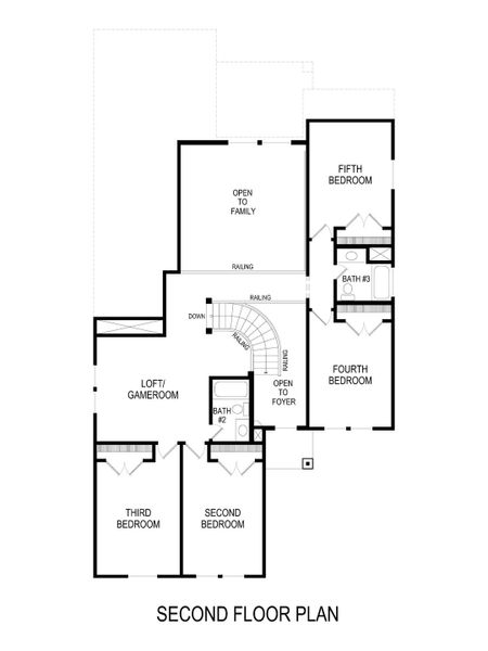 2D floor plan layout for the Princeton 2F (w/Game) by First Texas Homes in Solterra, Mesquite, TX (Image 4).