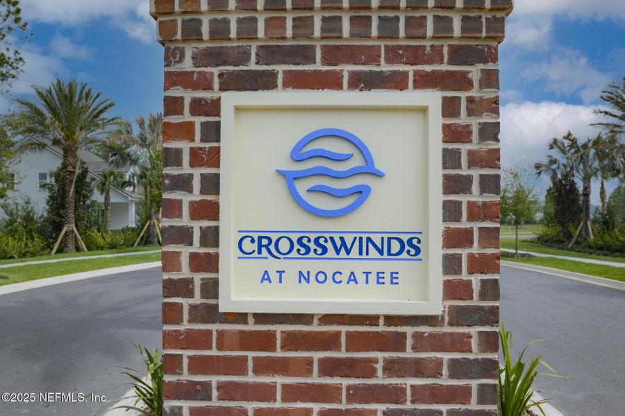Front exterior of a new home in Crosswinds at Nocatee, Ponte Vedra, FL, highlighting curb appeal (Image 19).