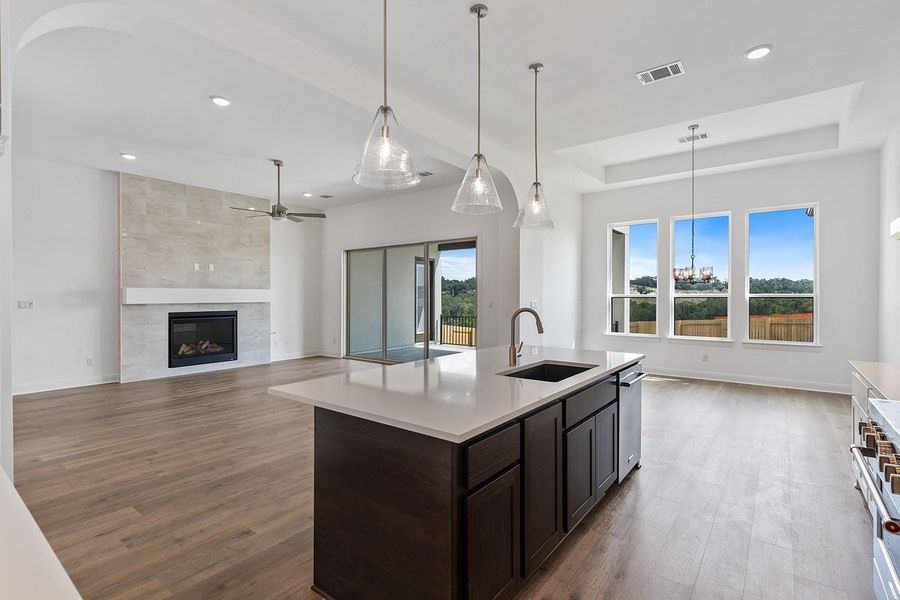 Furnished interior view inside a new home in Lariat - 80', Liberty Hill (Image 13). Furnished interior view inside a new home in Lariat - 80', Liberty Hill (Image 13).