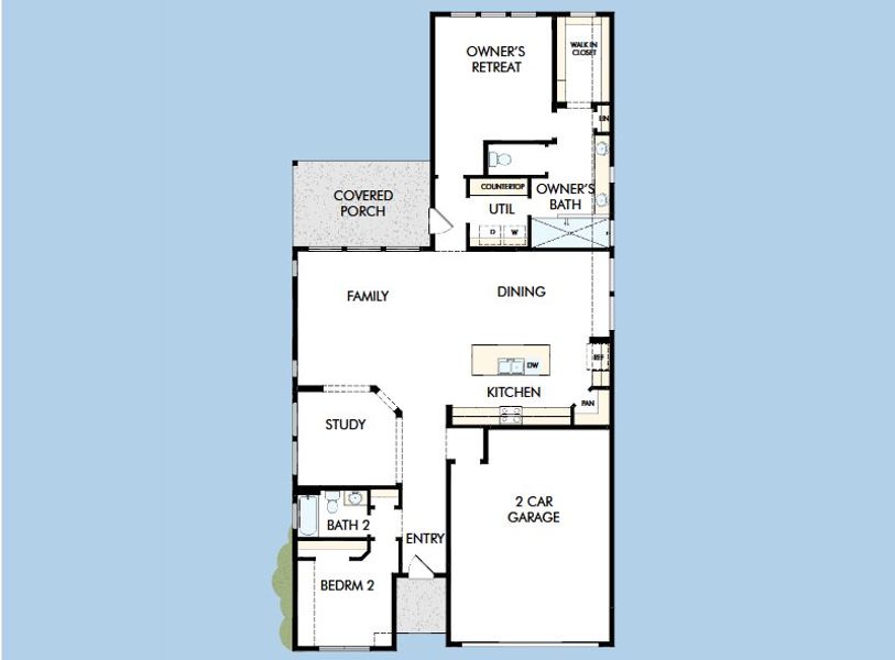 2D floor plan layout for the The Alberta by David Weekley Homes in Kissing Tree – Spruce Series, San Marcos, TX (Image 3). 2D floor plan layout for the The Alberta by David Weekley Homes in Kissing Tree – Spruce Series, San Marcos, TX (Image 3).