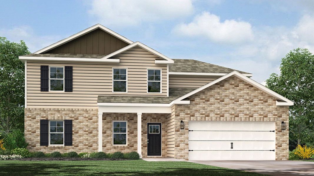 Front exterior of a new home in Catlett Cove, Knoxville, TN, highlighting curb appeal (Image 1). Front exterior of a new home in Catlett Cove, Knoxville, TN, highlighting curb appeal (Image 1).