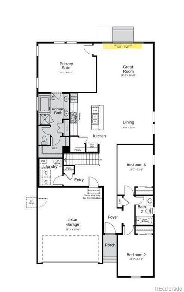 Structural options added include: 8' x 12' sliding glass door, tub and shower in primary bath, built in kitchen appliances.