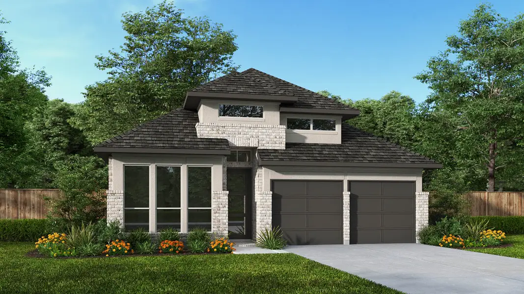 Representative exterior photo of a completed home built from the 1942W by Perry Homes in Lakes of Cane Island, Katy, TX (Image 12). Representative exterior photo of a completed home built from the 1942W by Perry Homes in Lakes of Cane Island, Katy, TX (Image 12).