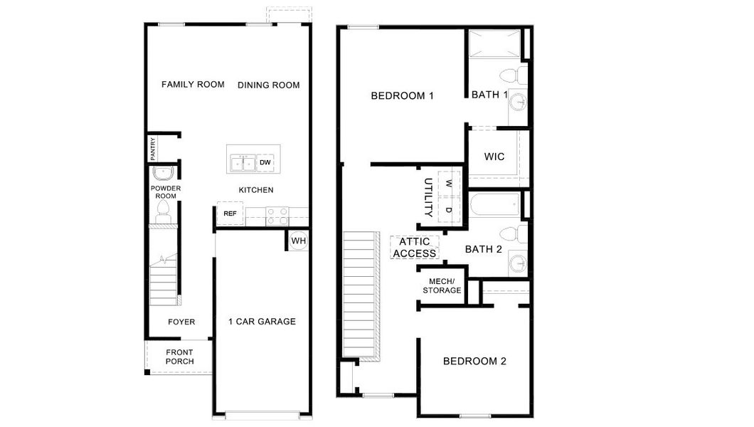 2D floor plan layout for the The Robin by D.R. Horton in Seneca Trails, Leon Valley, TX (Image 3).