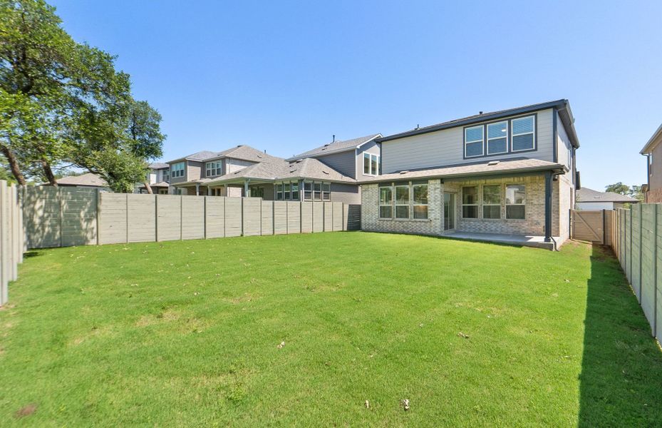 Exterior details and patio area of a home in Wolf Ranch, Georgetown (Image 3).