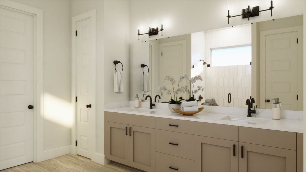 Furnished interior view inside a new home in Persimmon, Buda (Image 13). Furnished interior view inside a new home in Persimmon, Buda (Image 13).