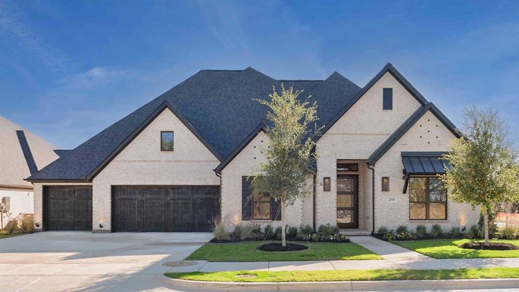 Front exterior of a new home in Somerset Park 80', Rockwall, TX, highlighting curb appeal (Image 1). Front exterior of a new home in Somerset Park 80', Rockwall, TX, highlighting curb appeal (Image 1).
