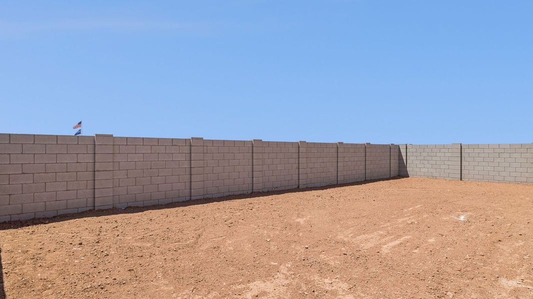 Exterior details and patio area of a home in Radiance at Superstition Vistas, Apache Junction (Image 22).