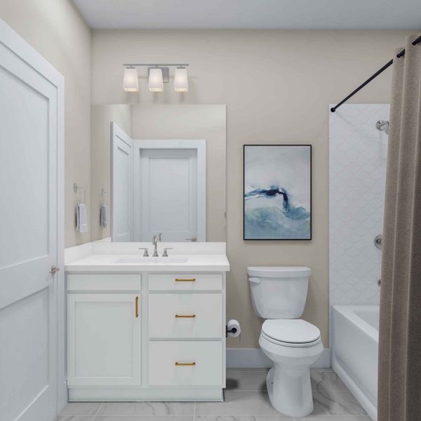 Furnished interior view inside a new home in Dunham Pointe 80′, Cypress (Image 27).