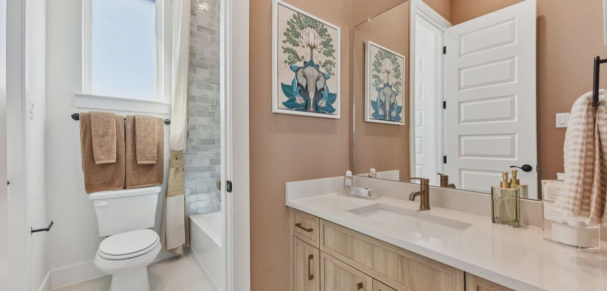 Representative furnished interior of a home built from the Silas by Chesmar Homes in The Grove at Blackhawk, Pflugerville (Image 10).