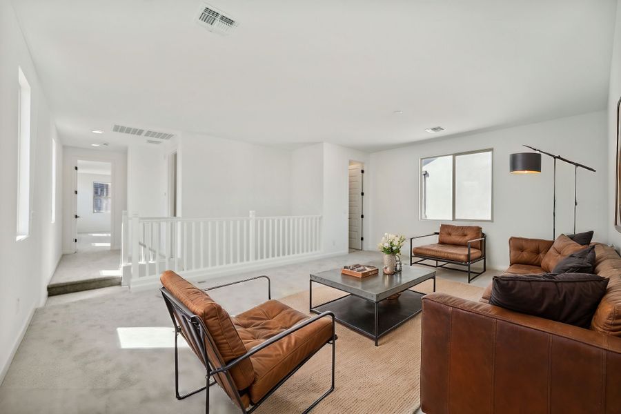 Loft; this image has been virtually staged