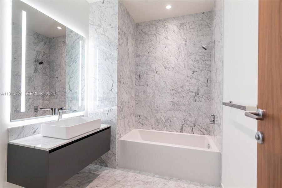 Furnished interior view inside a new home in , Miami (Image 9).