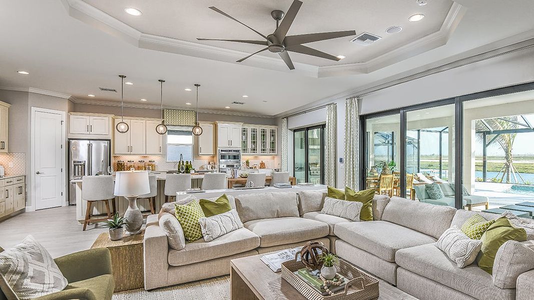 Furnished interior view inside a new home in Esplanade Lake Club, Fort Myers (Image 11).