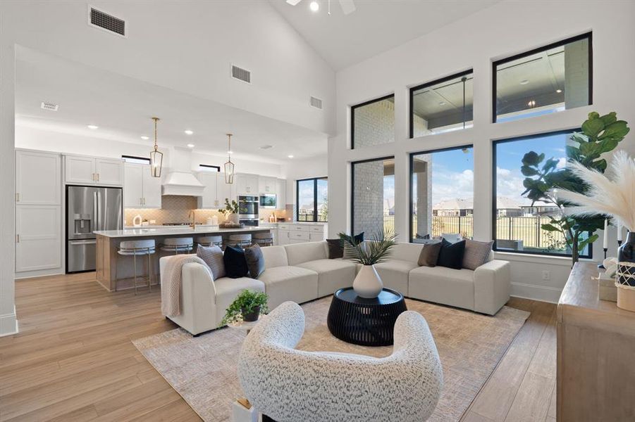 Spacious living area with an abundance of natural lighting