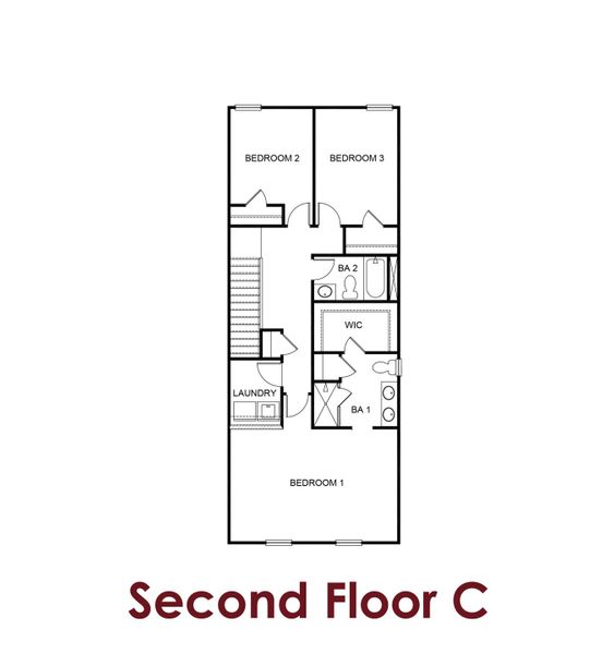 2D floor plan layout for the Bradley by Chafin Communities in The Grove at Mundy Mill, Gainesville, GA (Image 11).