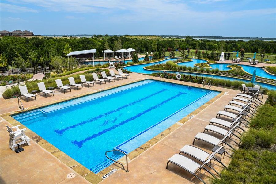 View of pool featuring a patio