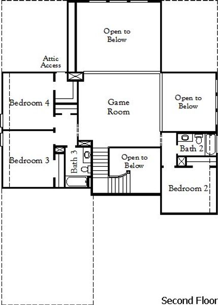 2D floor plan layout of this home in The Homestead, Rockwall, TX (Image 3).