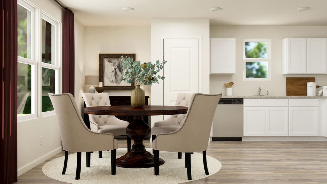 A dining room table and chairs. A dining room table and chairs.