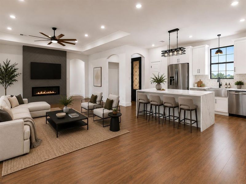 Furnished interior view inside a new home in , Granbury (Image 11). Furnished interior view inside a new home in , Granbury (Image 11).
