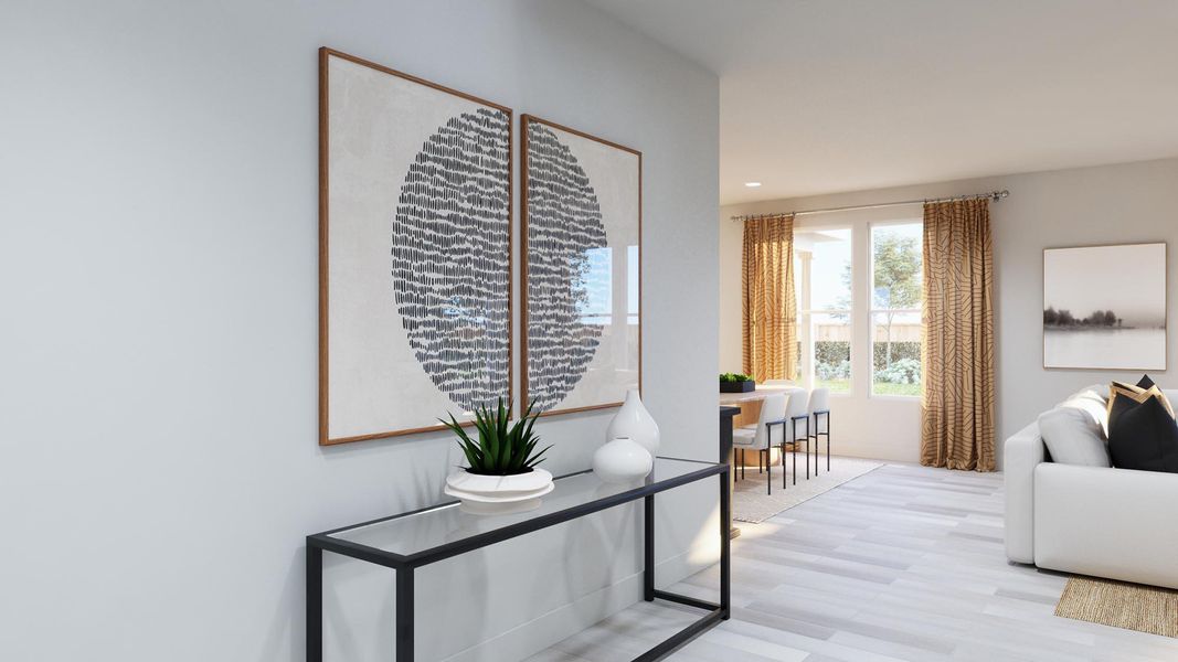 Representative furnished interior of a home built from the Beau by Risewell Homes in Sage Collection – Freedom at Anthem, Kyle (Image 9).