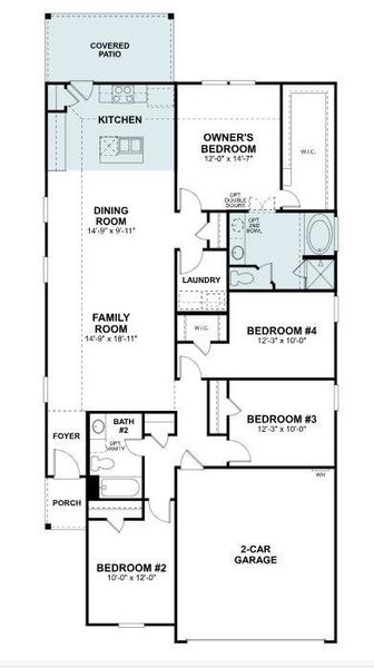2D floor plan layout of this home in Marble Creek Crossing, Austin, TX (Image 4).