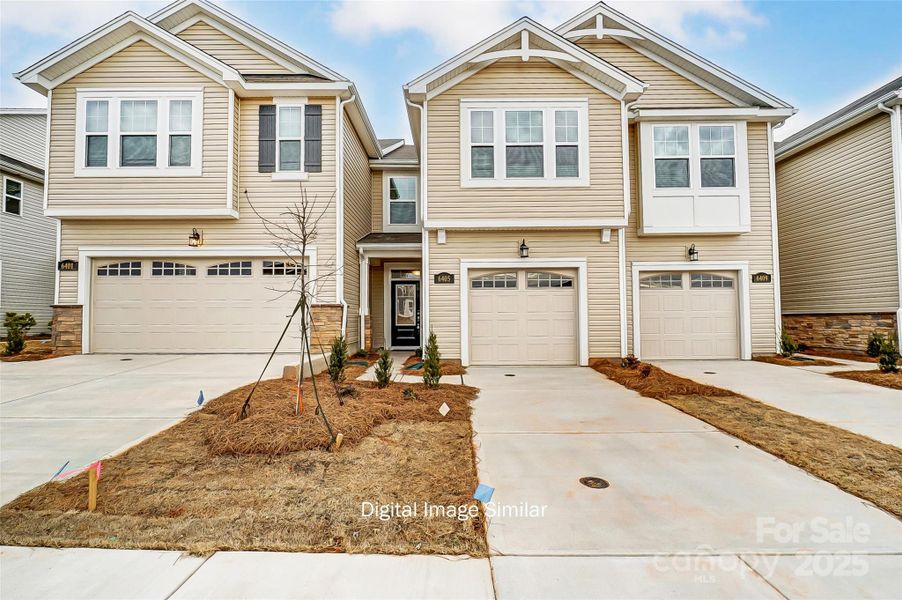Front exterior of a new home in Bailey Run, Charlotte, NC, highlighting curb appeal (Image 2).