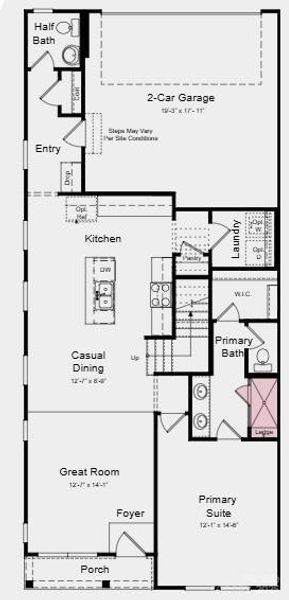 Additional Highlights Include: Study in place of flex, ledge in primary shower, and 30" freestanding gas range.