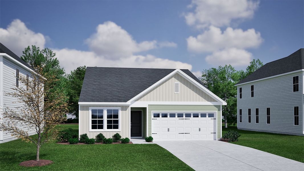 Representative exterior photo of a completed home built from the Lawrence - Genesis Value Collection by Mungo Homes in Laurelbrook, Sherrills Ford, NC (Image 14).