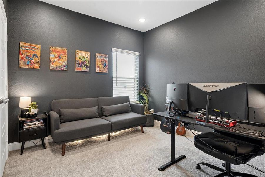 Bedroom used as a second office space