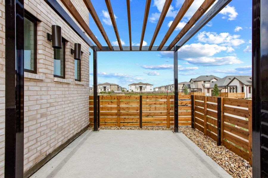 Exterior details and patio area of a home in Willow Grove Single-Family Homes, Melissa (Image 30). Exterior details and patio area of a home in Willow Grove Single-Family Homes, Melissa (Image 30).