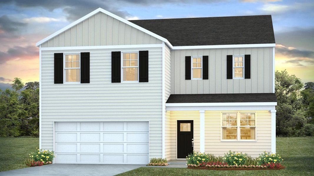 Representative exterior photo of a completed home built from the GALEN by D.R. Horton in The Ranch, Holly Hill, SC (Image 15).