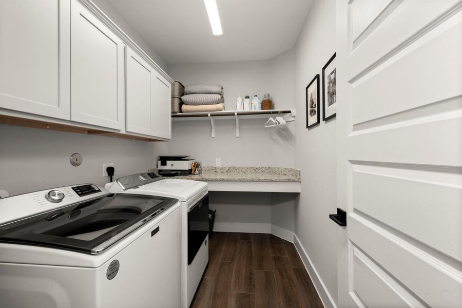 Everything you need to wash, dry, fold, and hang — plus plenty of storage. Everything you need to wash, dry, fold, and hang — plus plenty of storage.