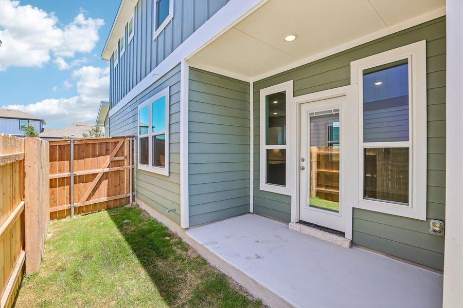 Exterior details and patio area of a home in Avery Centre, Round Rock (Image 3). Exterior details and patio area of a home in Avery Centre, Round Rock (Image 3).