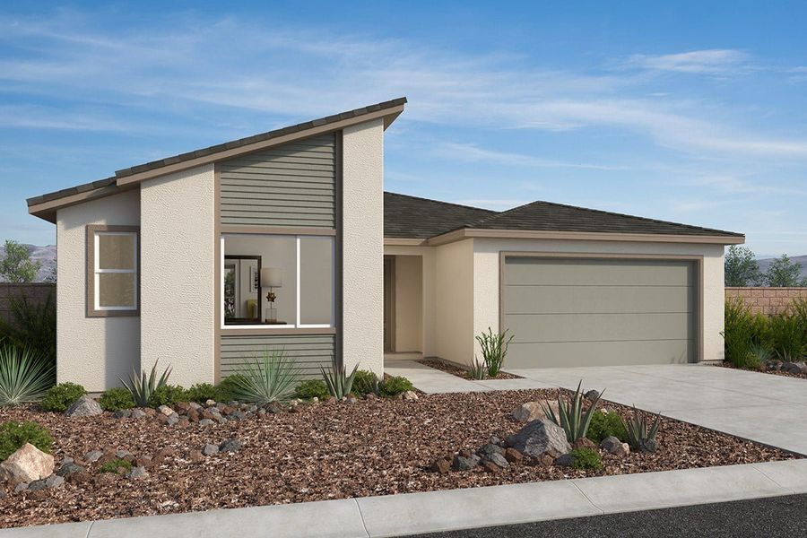 Representative exterior photo of a completed home built from the 2578 Modeled by KB Home in Mesquite at Teravalis, Buckeye, AZ (Image 5). Representative exterior photo of a completed home built from the 2578 Modeled by KB Home in Mesquite at Teravalis, Buckeye, AZ (Image 5).